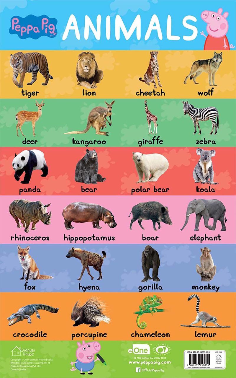 Learn with Peppa Pig : Early Learning Animals Chart for Children